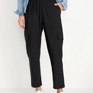 Old Navy High-Waisted SleekTech Cargo Ankle Pants - Activewear Black Jack 2X